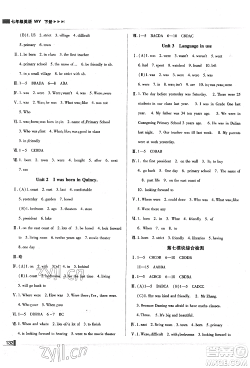北方妇女儿童出版社2022胜券在握辽宁作业分层培优学案七年级下册英语外研版参考答案 北方妇女儿童出版社2022胜券在握辽宁作业分层培优学案七年级下册英语外研版参考答案