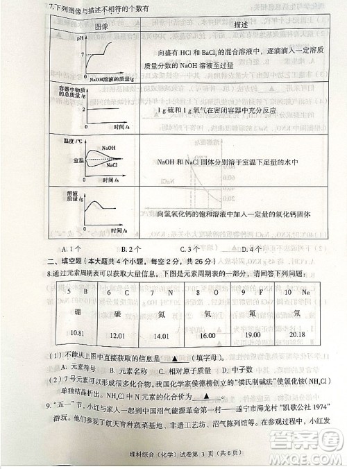 2022年四川省遂宁市中考化学真题试卷及答案