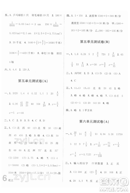 东南大学出版社2022江苏密卷数学六年级下册江苏版答案 东南大学出版社2022江苏密卷数学六年级下册江苏版答案