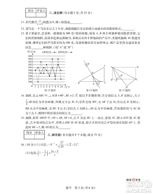 2022年决胜中考内部猜押卷数学试题及答案