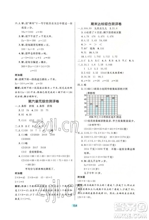 北方妇女儿出版社2022黄冈名师天天练数学四年级下册北师版广东专版答案 北方妇女儿出版社2022黄冈名师天天练数学四年级下册北师版广东专版答案