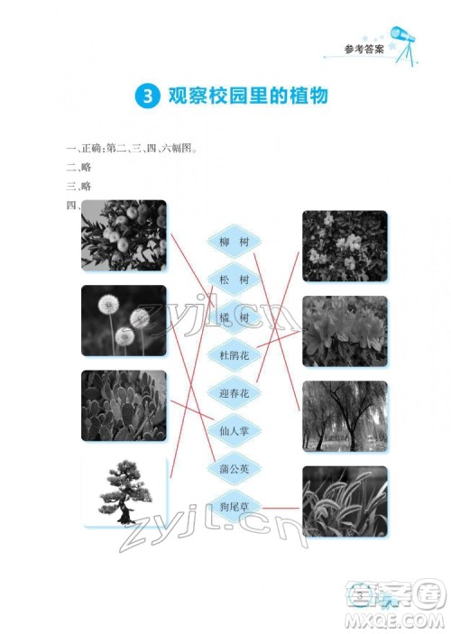湖北教育出版社2022长江作业本课堂作业科学一年级下册鄂教版答案