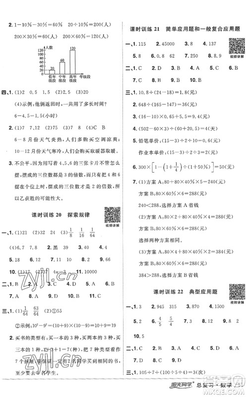 江西教育出版社2022阳光同学小学毕业升学系统总复习六年级数学下册人教版答案 江西教育出版社2022阳光同学小学毕业升学系统总复习六年级数学下册人教版答案