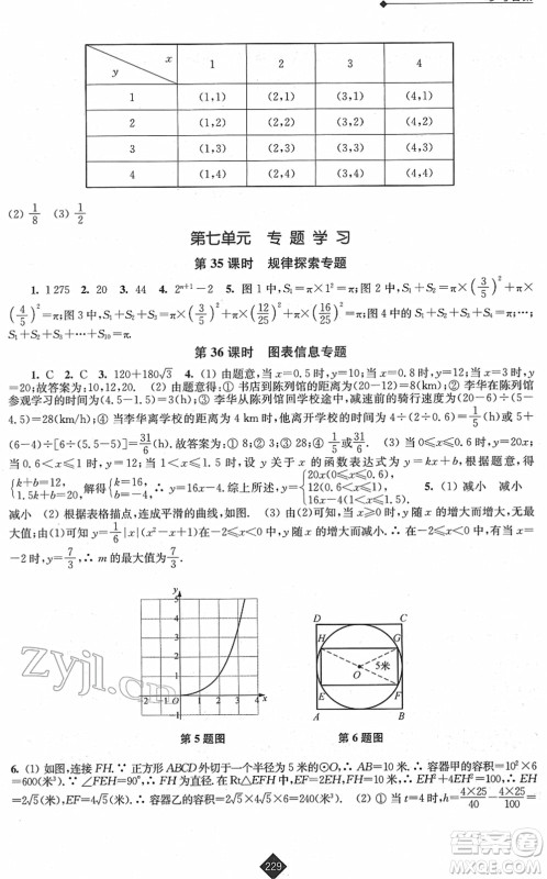 江苏人民出版社2022中考复习指南九年级数学通用版答案