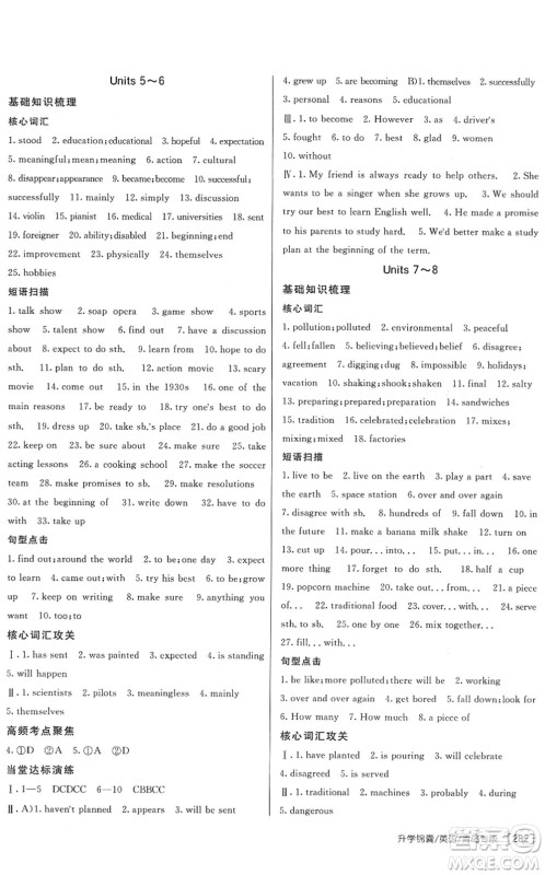 新疆青少年出版社2022升学锦囊九年级英语青岛专版答案 新疆青少年出版社2022升学锦囊九年级英语青岛专版答案