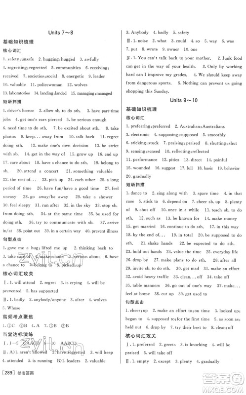 新疆青少年出版社2022升学锦囊九年级英语青岛专版答案 新疆青少年出版社2022升学锦囊九年级英语青岛专版答案