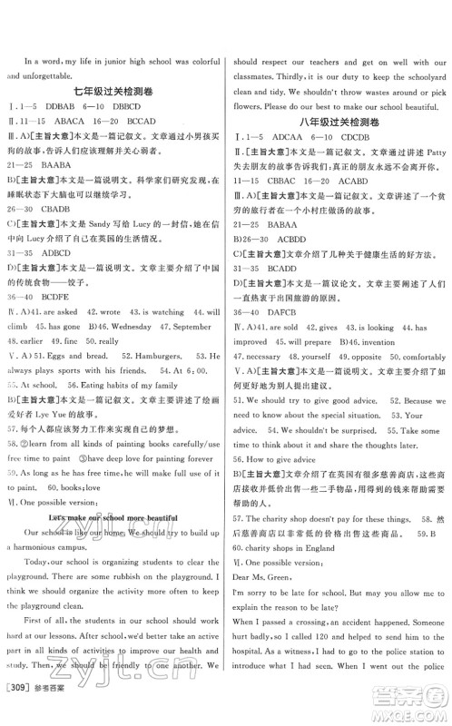 新疆青少年出版社2022升学锦囊九年级英语青岛专版答案 新疆青少年出版社2022升学锦囊九年级英语青岛专版答案