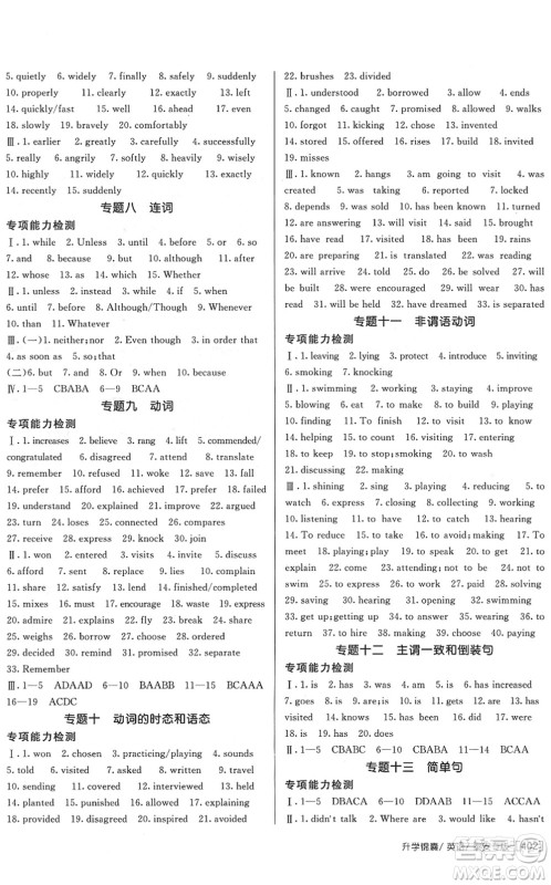 新疆青少年出版社2022升学锦囊九年级英语泰安专版答案 新疆青少年出版社2022升学锦囊九年级英语泰安专版答案