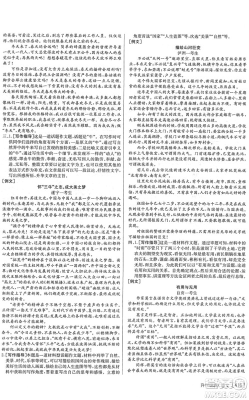 新疆青少年出版社2022升学锦囊九年级语文泰安专版答案