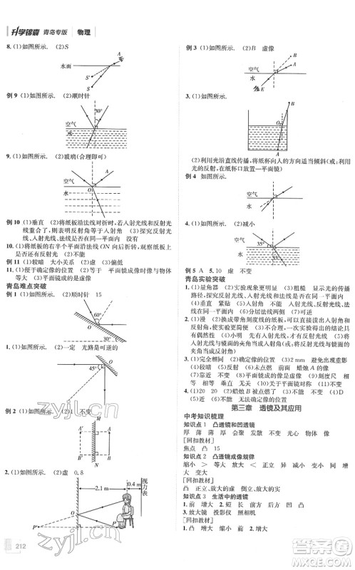 新疆青少年出版社2022升学锦囊九年级物理青岛专版答案