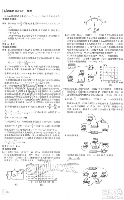 新疆青少年出版社2022升学锦囊九年级物理青岛专版答案