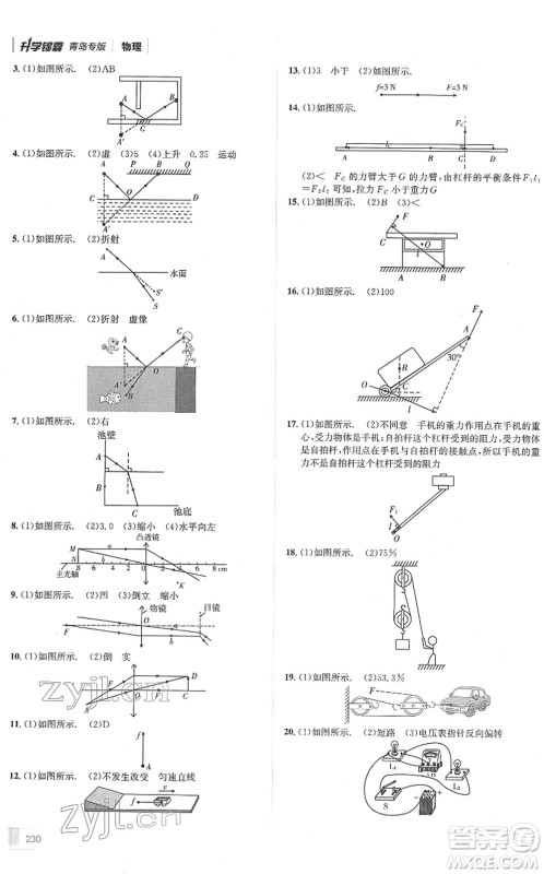 新疆青少年出版社2022升学锦囊九年级物理青岛专版答案 新疆青少年出版社2022升学锦囊九年级物理青岛专版答案