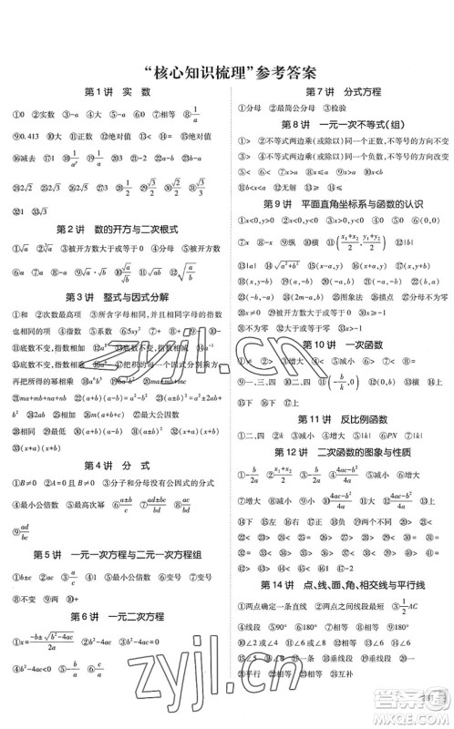新疆青少年出版社2022升学锦囊九年级数学泰安专版答案 新疆青少年出版社2022升学锦囊九年级数学泰安专版答案