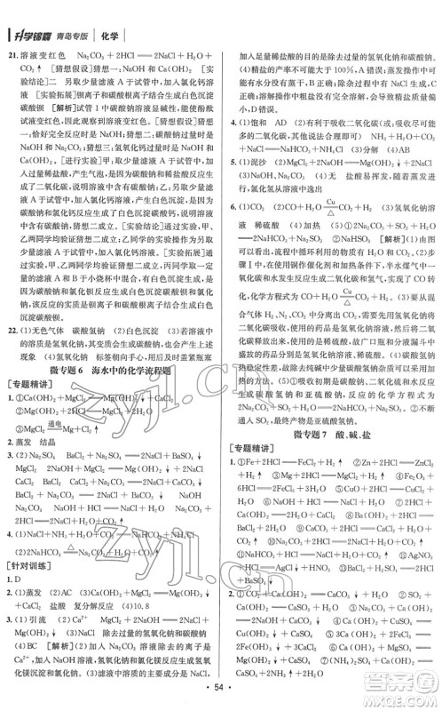 新疆青少年出版社2022升学锦囊九年级化学青岛专版答案 新疆青少年出版社2022升学锦囊九年级化学青岛专版答案