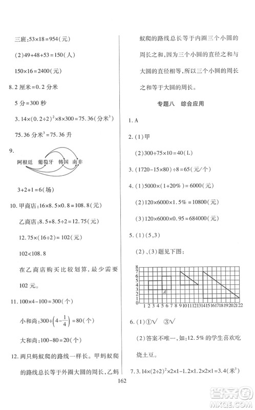 开明出版社2022小升初招生分班真题分类卷六年级数学通用版答案