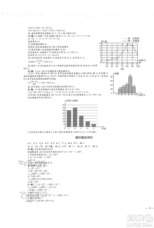 湖南教育出版社2022湘教考苑单元测试卷八年级下册数学湘教版参考答案