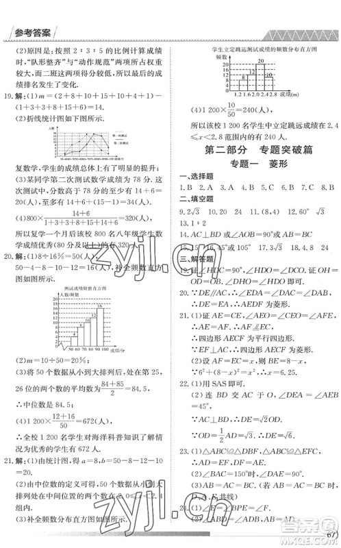 黑龙江教育出版社2022假期自主学习快乐暑假篇八年级数学人教版答案