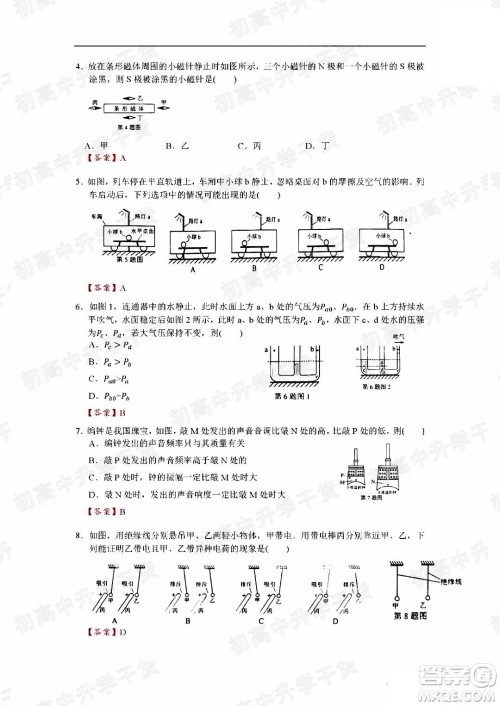 2022年广州市初中学业水平考试物理试题及答案