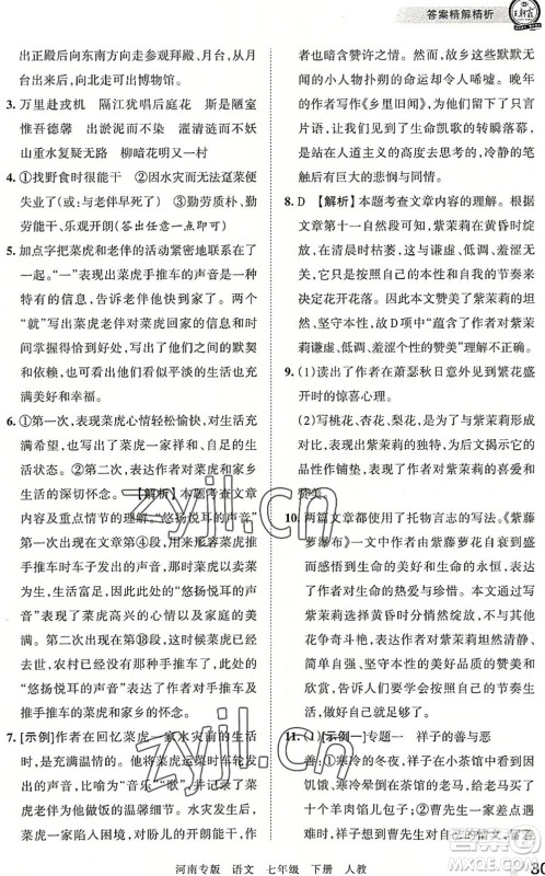 江西人民出版社2022王朝霞各地期末试卷精选七年级语文下册人教版河南专版答案 江西人民出版社2022王朝霞各地期末试卷精选七年级语文下册人教版河南专版答案