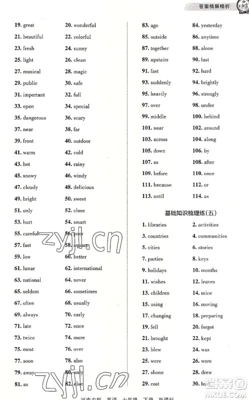 江西人民出版社2022王朝霞各地期末试卷精选七年级英语下册KB新课标版河南专版答案 江西人民出版社2022王朝霞各地期末试卷精选七年级英语下册KB新课标版河南专版答案