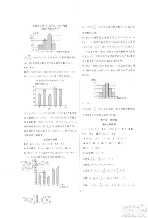 合肥工业大学出版社2022假期伴你行暑假复习计划七年级数学人教版参考答案