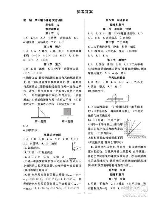 吉林教育出版社2022优等生快乐暑假最佳复习计划八年级物理人教版答案 吉林教育出版社2022优等生快乐暑假最佳复习计划八年级物理人教版答案
