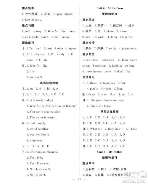 吉林教育出版社2022优等生快乐暑假最佳复习计划四年级英语人教版答案 吉林教育出版社2022优等生快乐暑假最佳复习计划四年级英语人教版答案