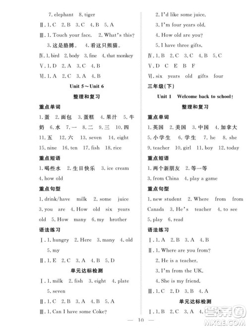 吉林教育出版社2022优等生快乐暑假最佳复习计划三年级英语人教版答案 吉林教育出版社2022优等生快乐暑假最佳复习计划三年级英语人教版答案