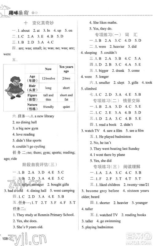 江西科学技术出版社2022趣味暑假六年级合订本通用版答案 江西科学技术出版社2022趣味暑假六年级合订本通用版答案