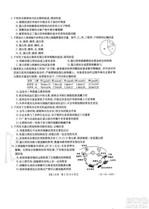 洛阳创新发展联盟2023届高三摸底考试生物试题及答案