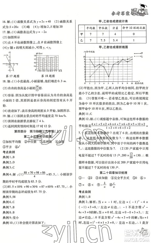 河北科学技术出版社2022轻松总复习假期作业轻松暑假八年级数学通用版答案 河北科学技术出版社2022轻松总复习假期作业轻松暑假八年级数学通用版答案