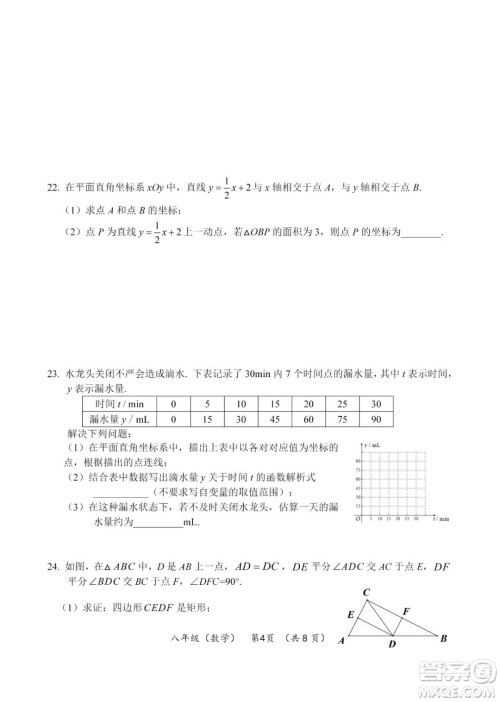 上海海淀区2022八年级下学期期末练习数学试题及答案 上海海淀区2022八年级下学期期末练习数学试题及答案