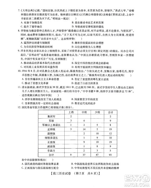 河南省安阳市2022-2023学年高三年级TOP二十名校调研摸底考试高三历史试题及答案 河南省安阳市2022-2023学年高三年级TOP二十名校调研摸底考试高三历史试题及答案