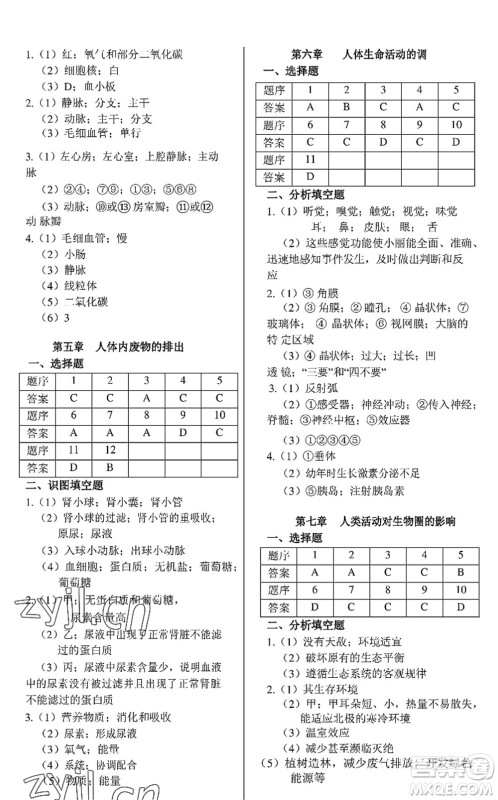 中西书局2022精彩假期暑假篇七年级合订本通用版答案
