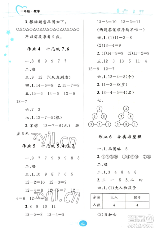 知识出版社2022暑假园地一年级数学通用版参考答案 知识出版社2022暑假园地一年级数学通用版参考答案