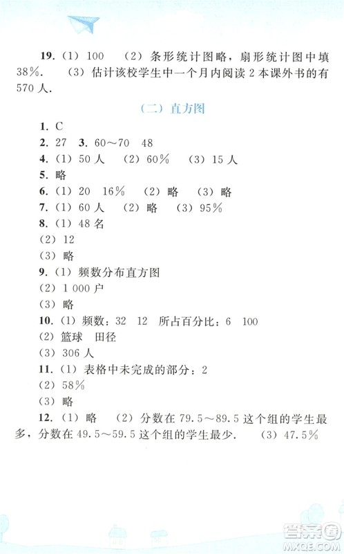 人民教育出版社2022暑假作业七年级数学人教版答案