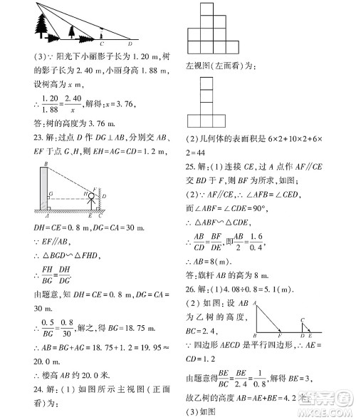 黑龙江少年儿童出版社2022Happy假日暑假八年级数学通用版答案