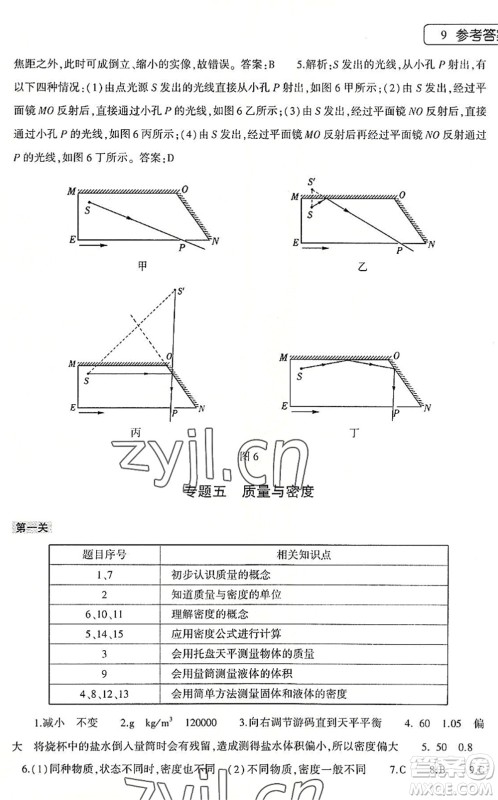 大象出版社2022物理暑假作业本八年级沪科版答案