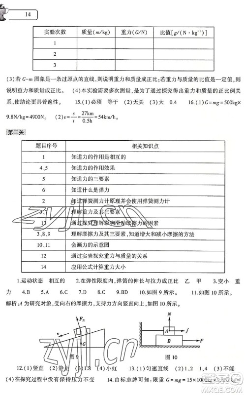 大象出版社2022物理暑假作业本八年级沪科版答案