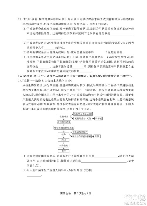 赣抚吉十一联盟2023届高三第一次联考生物试卷及答案 赣抚吉十一联盟2023届高三第一次联考生物试卷及答案