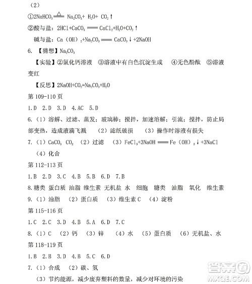 黑龙江少年儿童出版社2022Happy假日暑假九年级化学人教版答案