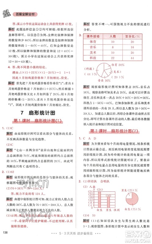 教育科学出版社2022秋季53天天练六年级数学上册RJ人教版答案 教育科学出版社2022秋季53天天练六年级数学上册RJ人教版答案
