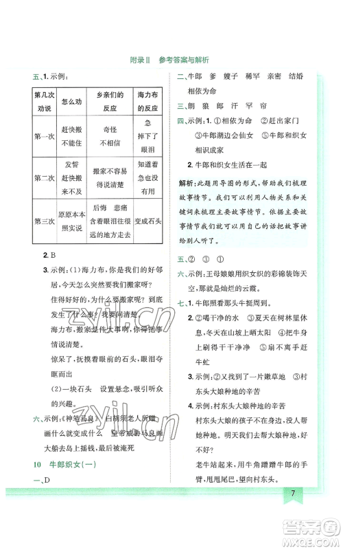 龙门书局2022黄冈小状元作业本五年级上册语文人教版广东专版参考答案 龙门书局2022黄冈小状元作业本五年级上册语文人教版广东专版参考答案