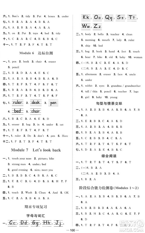 江西教育出版社2022阳光同学课时优化作业三年级英语上册教育科学版答案 江西教育出版社2022阳光同学课时优化作业三年级英语上册教育科学版答案