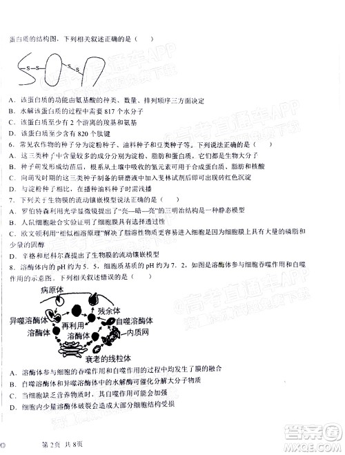 2023届河北深州中学高三年级第一次月考生物试题及答案 2023届河北深州中学高三年级第一次月考生物试题及答案