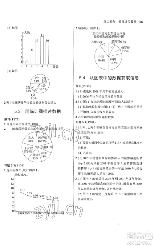 教育科学出版社2023年5年中考3年模拟七年级上册数学沪科版参考答案 教育科学出版社2023年5年中考3年模拟七年级上册数学沪科版参考答案