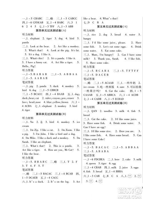 北方妇女儿童出版社2022轻松夺冠黄冈全优AB卷英语三年级上册人教版答案 北方妇女儿童出版社2022轻松夺冠黄冈全优AB卷英语三年级上册人教版答案