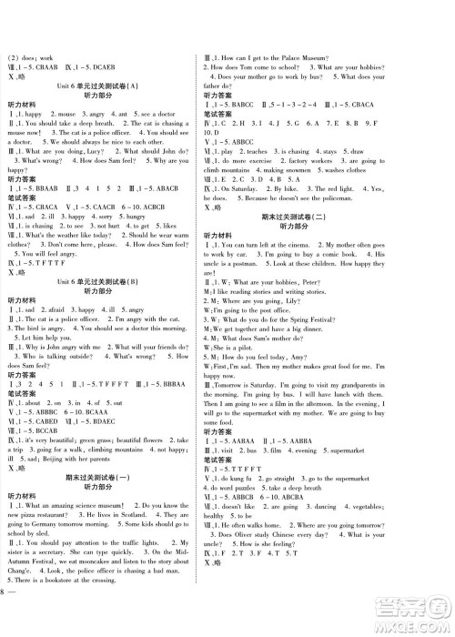 北方妇女儿童出版社2022轻松夺冠黄冈全优AB卷英语六年级上册人教版答案 北方妇女儿童出版社2022轻松夺冠黄冈全优AB卷英语六年级上册人教版答案