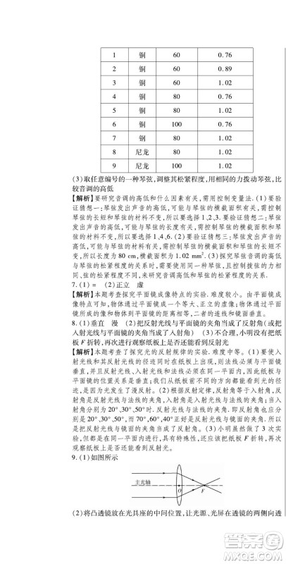 河北大学出版社2022黄冈全优AB卷物理八年级上册教科版答案