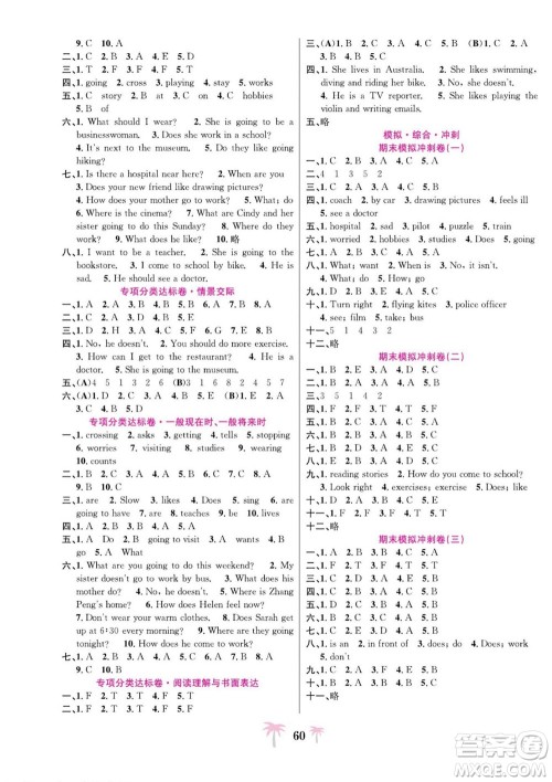 合肥工业大学出版社2022好题必刷卷期末冲刺100分英语六年级上册人教版答案 合肥工业大学出版社2022好题必刷卷期末冲刺100分英语六年级上册人教版答案